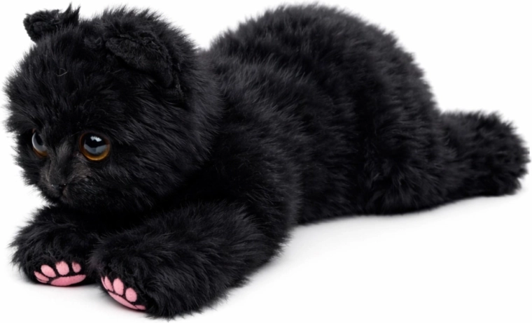 Plišasta mačka ležeča črna 38 cm