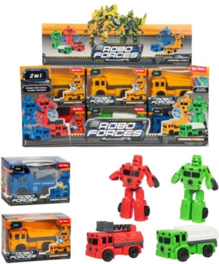 Mini preoblikovalni avto/robot iz plastike 9 cm, 4 barve