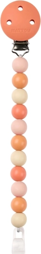 Nattou silikonska sponka za dudo clay/white brez BPA
