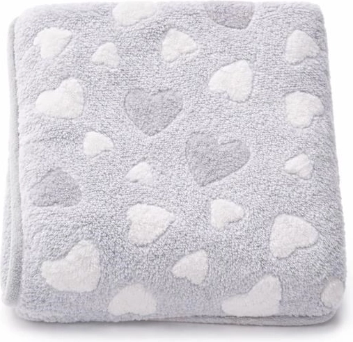 Otroška odeja New Baby srčki, siva 80 × 90 cm