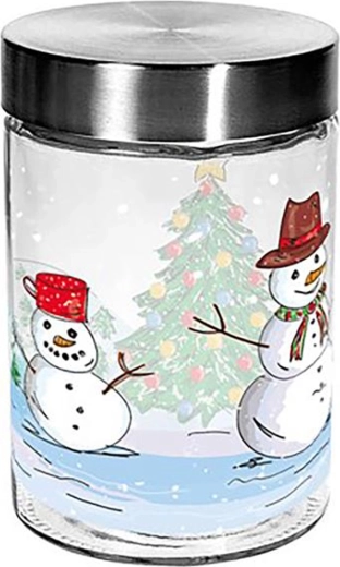 Steklena posoda za sladice TORO 1100 ml s snežakom