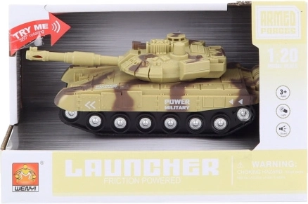 Bež tank na baterije z lučkami in zvoki