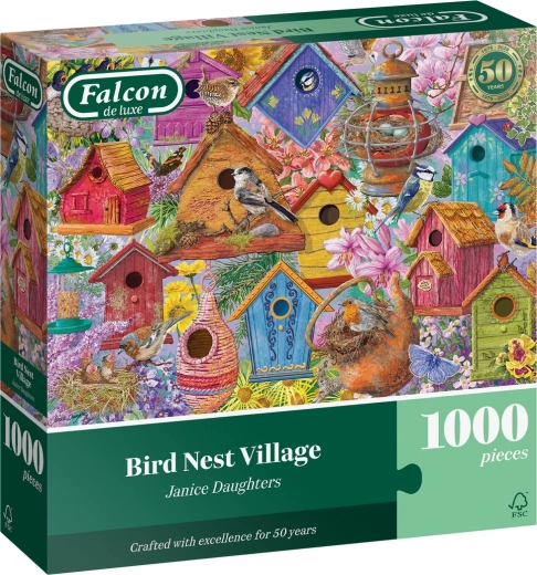 Puzzle Falcon Ptičje hišice 1000 kosov