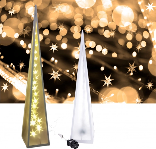 Piramida LED vrteče se zvezde 13*13*60 cm