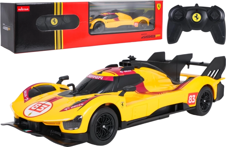 Daljinsko vodeni avtomobil Ferrari 499P rumen, 1:24 RASTAR