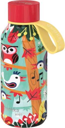 Otroška termovka iz nerjavečega jekla Quokka Kids Solid Birds z zanko 330 ml