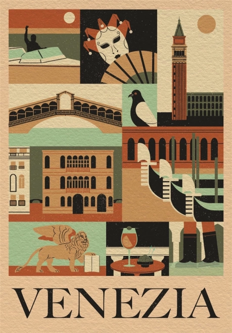 Sestavljanka 1000 kosov Style in the City Benetke — kompaktna škatla CLEMENTONI