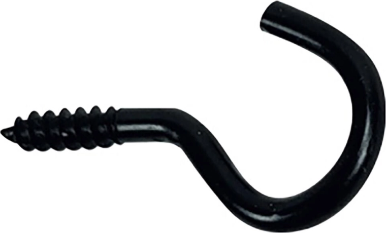 Odprt kavelj 18 × 50 mm, črn (4 kosi)