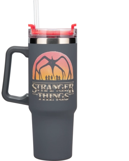 Termo tumbler Stranger Things 1200 ml s slamico in ročajem