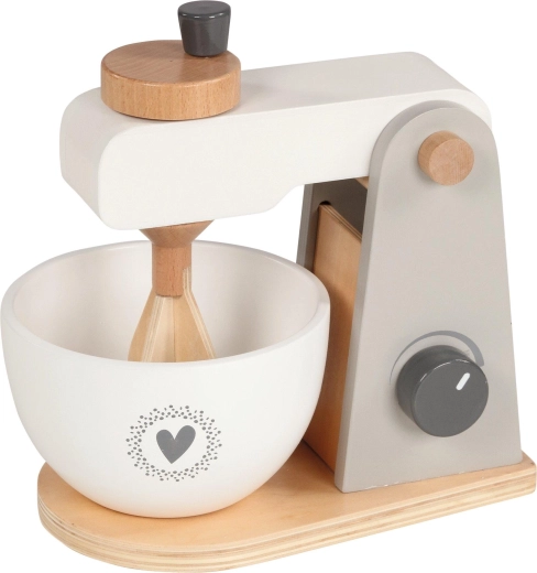 Wooden children's kitchen mixer with bowl