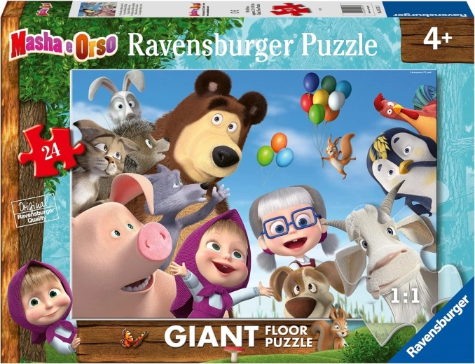 Ravensburger ogromna talna sestavljanka Maša in medved (24 kosov)