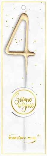 Prskavka številka 4, zlata 16,5 cm