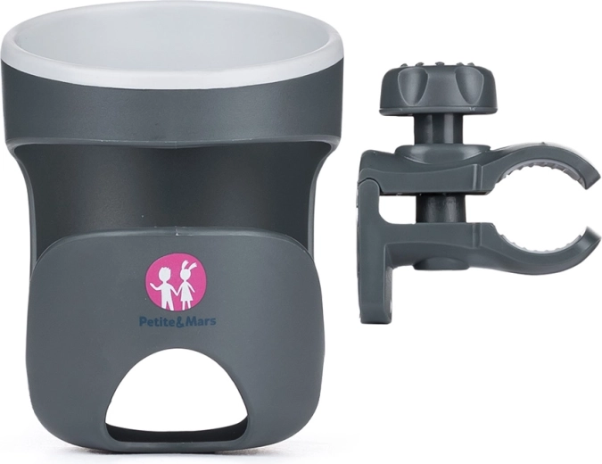 PETITE & MARS držalo za pijače Handy Grey za voziček