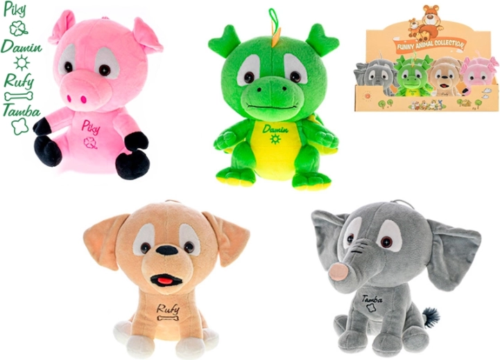 Komplet plišastih živalic 15 cm – 8 kosov