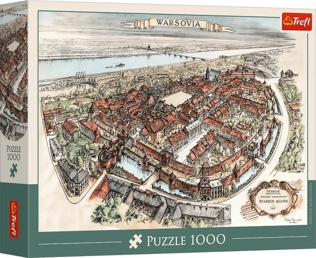 Trefl sestavljanka: projekt rekonstrukcije Starega mesta, Varšava 1951 – 1000 kosov