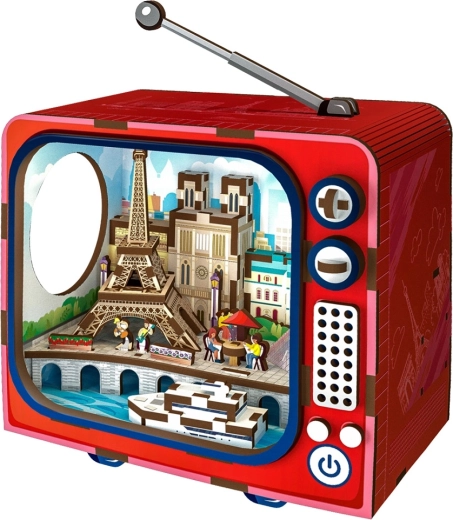 2Kids Toys 3D lesena sestavljanka retro TV Pariz