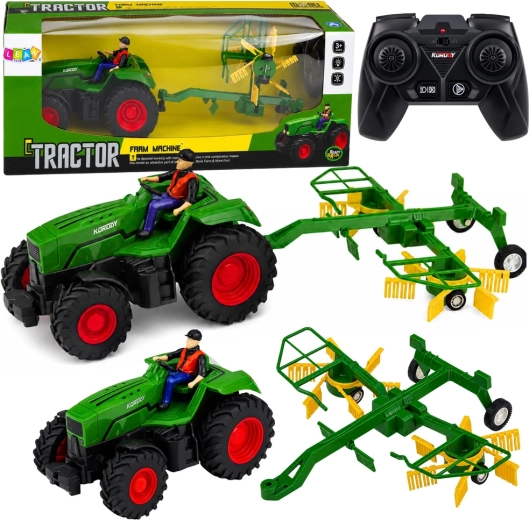 RC kmetijski traktor z zgrabljalnikom v merilu 1:24