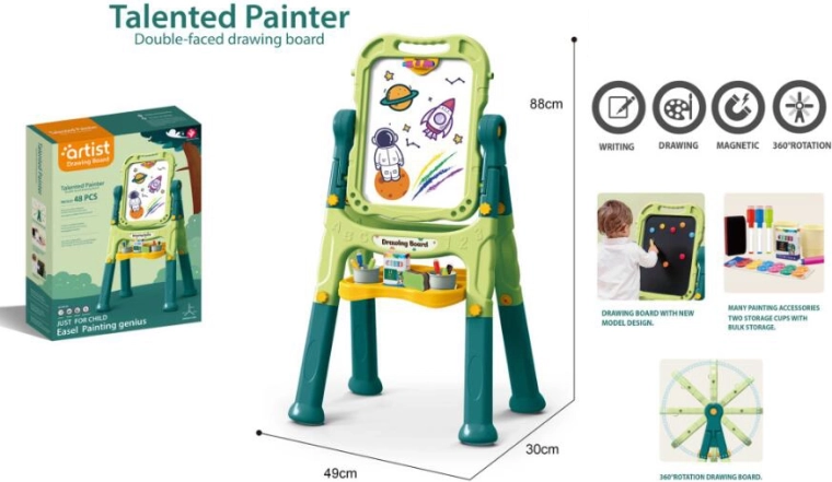 Umetniška dvostranska tabla 48 delov zelena