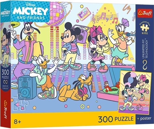 Trefl Disney Mickey in prijatelji – sestavljanka 300 kosov s plakatom