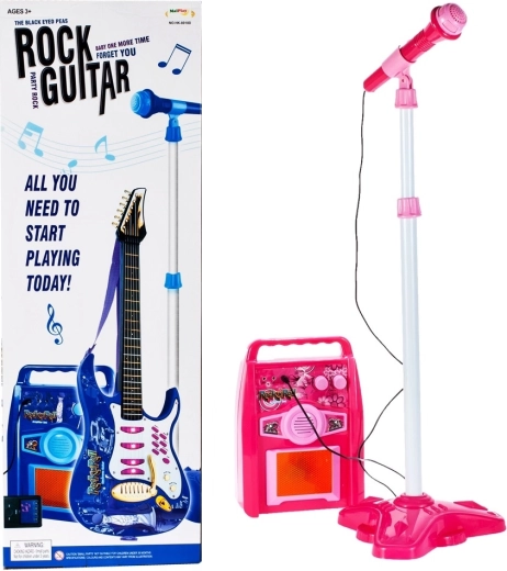 Električna kitara z zmogljivim ojačevalnikom – modra