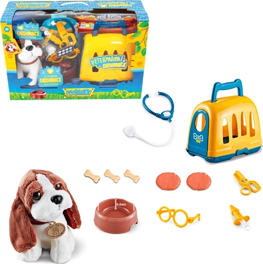 Veterinarski set s transporterjem in beaglom