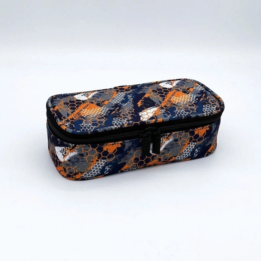 Šolski etui s preklopom CONCORDE Abstract, oranžen