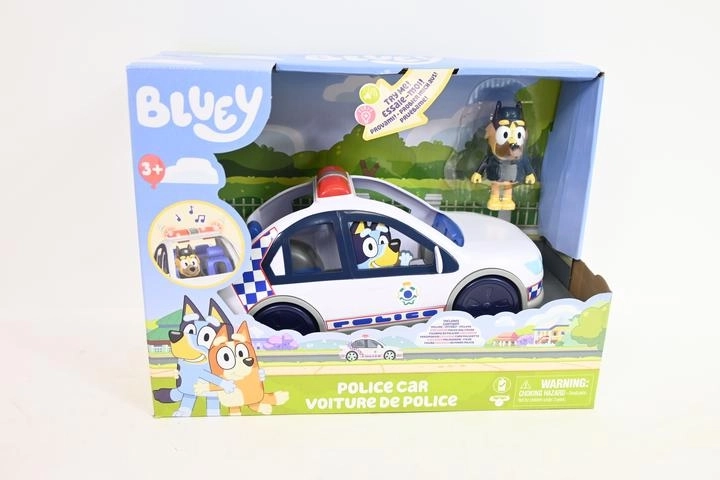 Bluey police car with lights and sounds + police officer figure - 1 piece