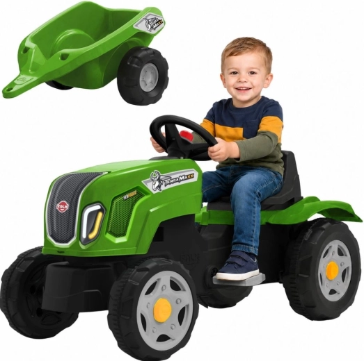 Otroški poganjalni traktor FALK Claas Terra Maxx s prikolico in odprtjem pokrova motorja