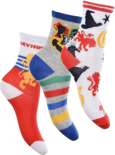 Komplet 3 parov nogavic Harry Potter Gryffindor