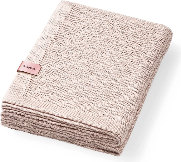 BabyOno pletena bambusova odejica light beige