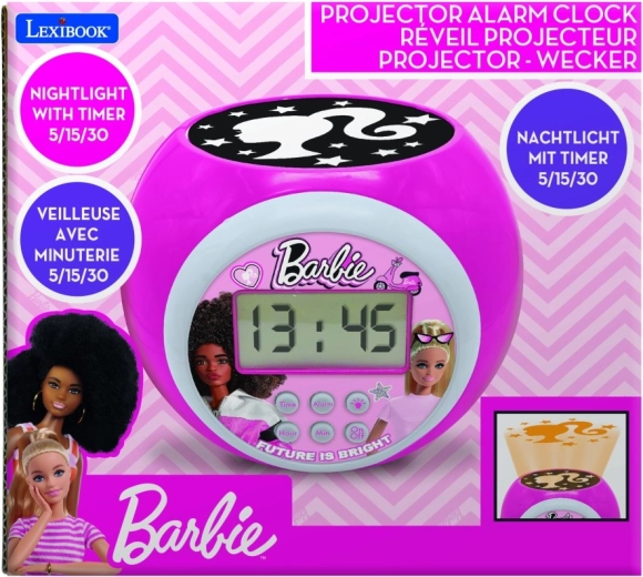 Children's alarm clock with Barbie projector