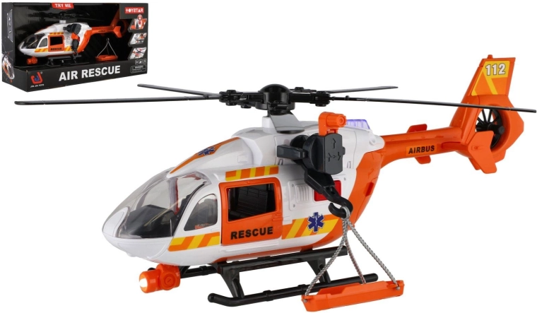 Reševalni helikopter na baterije z lučjo, zvokom in vitlom 32 cm