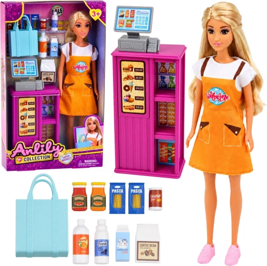 Anlily punčka blagajničarka s supermarketom in dodatki 30 cm