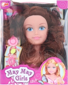 Glava za česanje brineta za otroške pričeske z dodatki