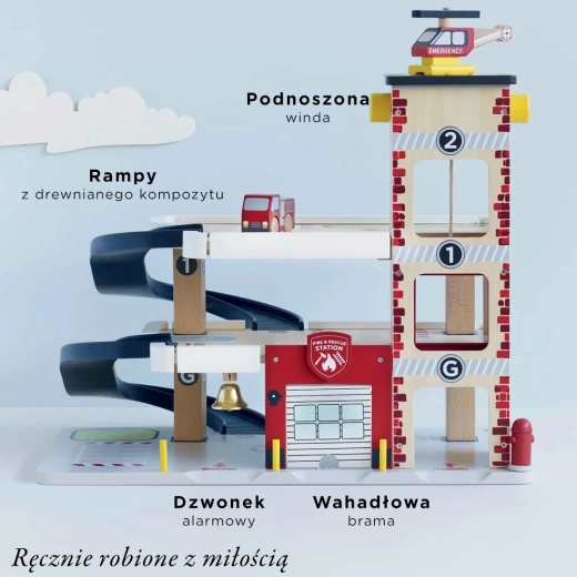 Le Toy Van wooden multi-level rescue garage