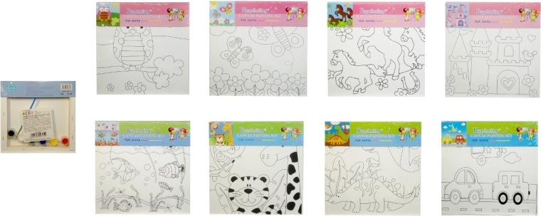 Slikarska pobarvanka za otroke – set z barvami in čopičem