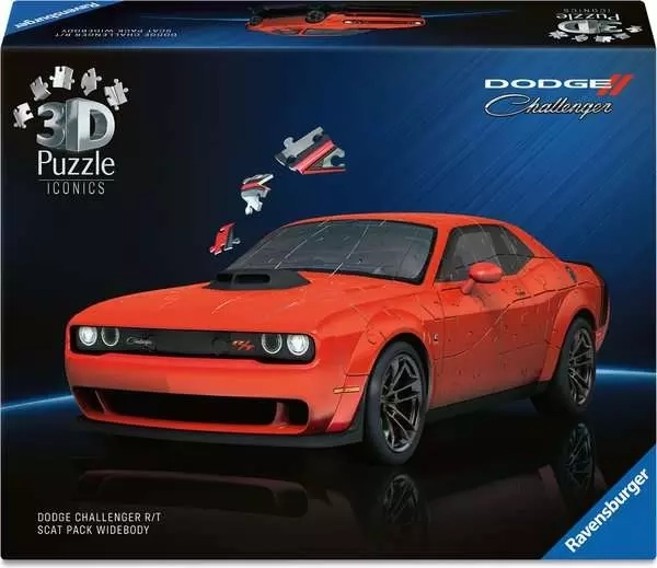 3D sestavljanka Ravensburger Iconics: Dodge Challenger R/T Scat Pack Widebody – 108 kosov