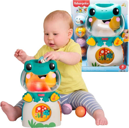 Fisher-Price interaktivna svetleča glasbena žabica z žogicami