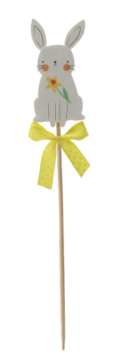 Velikonočni zabodek zajček 4 × 7,5 cm – set 12 kosov, mešanica 2 vzorcev