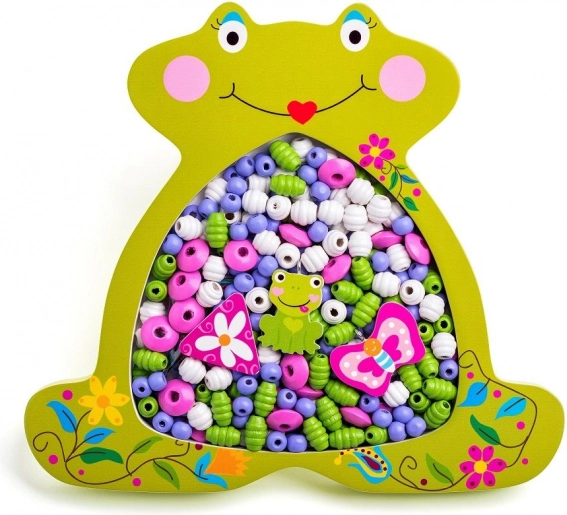 Lesene kroglice za nizanje - žabica