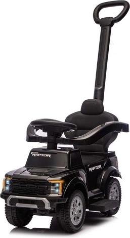 Ford F-150 3-in-1 Ride-On with Push Handle, Black
