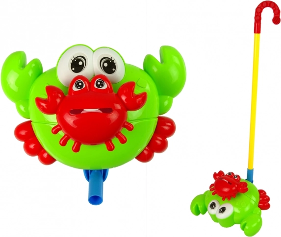 Potiskač na palici – zeleni rak z zvončkom