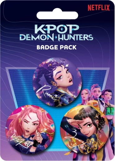 Komplet značk K-pop Demon Hunters – 3 kosi