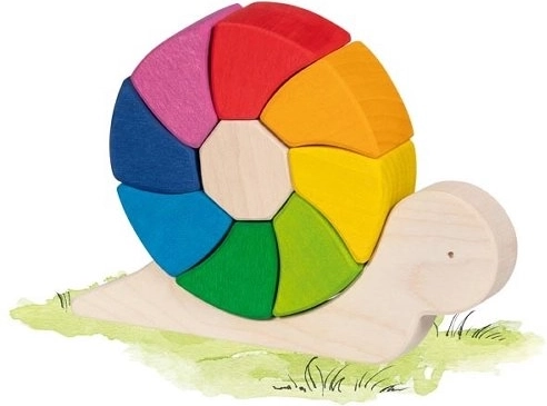 Wooden puzzle and building set snail Pauline