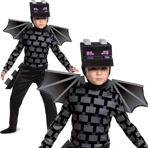Otroški kostum Minecraft Ender Dragon za otroke, stare 4–6 let