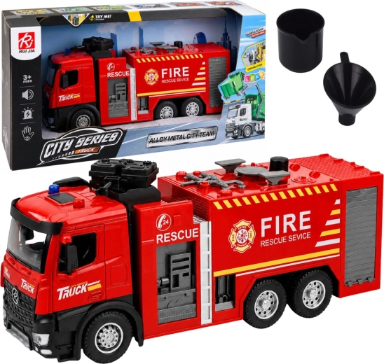 Fire truck with water spray function, lights and sounds 1:12
