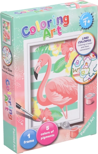 Barvanje po številkah – flamingo 13 cm – 1 kos