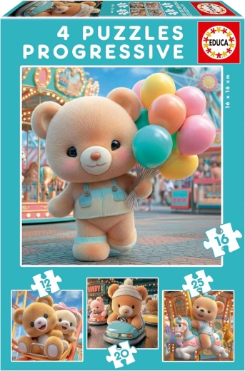Educa sestavljanka Medvedek 4v1 – otroške progresivne sestavljanke (12, 16, 20, 25 koščkov)