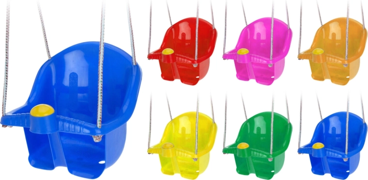 Otroško viseče gugalno sedišče z vrvjo – mešanica barv