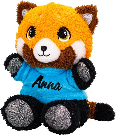 Plišasta panda rdeča 17 cm v majici s potiskom